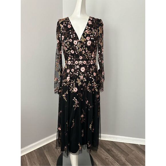 MAC DUGGAL FLORAL EMBROIDERED A-LINE COCKTAIL DRESS - Picture 6 of 10